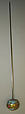Hatpin, metal, glass, paint, American or European