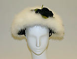 Hat, feathers, straw, silk, paper, French