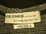 Maillot, Rudi Gernreich (American (born Austria), Vienna 1922–1985 Los Angeles, California), wool, elastic, American