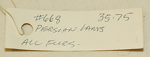 Hat, Layne Neilson (American), Persian lamb, American