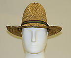 Hat, straw, cotton, American