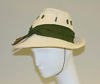 Hat, Bonwit Teller & Co. (American, founded 1907), straw, leather, American