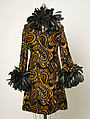 Coatdress, Donald Brooks (American, New Haven, Connecticut 1928–2005 Stony Brook, New York), feathers, synthetic fiber, nylon, American