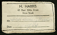 Suit, H. Harris (American), wool, silk, British