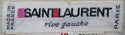 Ensemble, Yves Saint Laurent (French, founded 1961), (a, b) wool; (c) silk; (d) cotton, leather, French