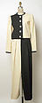 Ensemble, Yves Saint Laurent (French, founded 1961), (a, b) wool; (c) silk; (d) cotton, leather, French