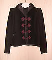 Evening ensemble, Yves Saint Laurent (French, founded 1961), (a) wool, silk; (b, c) silk; (d, e) metal, glass, French