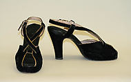 Evening sandals, Saks Fifth Avenue (American, founded 1924), leather, silk, synthetic, American