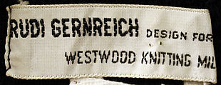 Bathing suit, Rudi Gernreich (American (born Austria), Vienna 1922–1985 Los Angeles, California), wool, elastic, American
