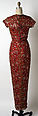 Evening dress, James Galanos (American, Philadelphia, Pennsylvania, 1924–2016 West Hollywood, California), silk, synthetic pearl, plastic, American