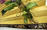 Fan, silk, wood, mother-of-pearl, paint, metal, French