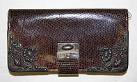 Purse, lizard skin, silver, British