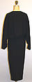 Dinner dress, James Galanos (American, Philadelphia, Pennsylvania, 1924–2016 West Hollywood, California), wool, silk, leather, American