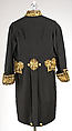Court coat, Anderson &amp; Sheppard (British, founded 1906), wool, silk, metal, British