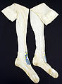 Stockings, silk, cotton, probably French