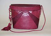 Shoulder bag, Barbara R. Bolan, leather, straw, silk, American