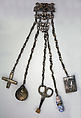 Chatelaine, silver, enamel, British