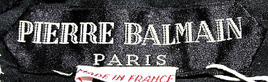Evening dress, House of Balmain (French, founded 1945), polyester, cotton, French