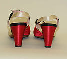 Evening sandals, Dominick LaValle, satin, leather, American