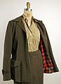 Hunting ensemble, (a–e) Abercrombie and Fitch Co. (American, founded 1892), (a, b) wool
(c) cotton
(d) wool, leather, fur
(e–h) leather, American