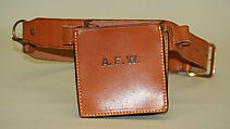 Hunting ensemble, (a–e) Abercrombie and Fitch Co. (American, founded 1892), (a, b) wool
(c) cotton
(d) wool, leather, fur
(e–h) leather, American