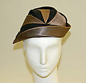 Hat, Hattie Carnegie, Inc. (American, 1918–1965), wool, synthetic fiber, American