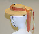Hat, Bergdorf Goodman (American, founded 1899), straw, silk, American