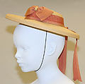 Hat, Bergdorf Goodman (American, founded 1899), straw, silk, American