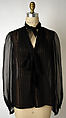 Smoking, Yves Saint Laurent (French, founded 1961), (a, d, f) wool
(b, c, e) silk, French