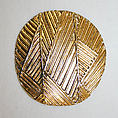 Belt buckle, Tess Sholom, brass, American