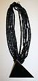 Necklace, Tess Sholom, plastic (acrylic), pewter, American