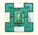 Pin, Bill Blass Ltd. American, malachite, glass, silver, American