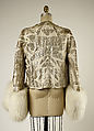Evening jacket, House of Worth (French, 1858–1956), silk, silver, fur, French
