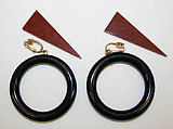 Earrings, Stephen Dweck, goldstone, agate, American