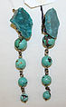 Earrings, Stephen Dweck, turquoise, silver, American