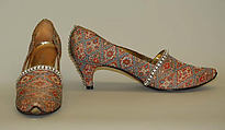 Evening shoes, Herbert Levine Inc. (American, founded 1949), leather, cotton, glass, American
