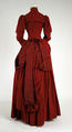 Dress, wool, silk, American