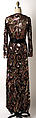 Evening dress, Attributed to Mainbocher (French and American, founded 1930), silk, metal, cellulose, French