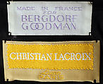 Dress, Christian Lacroix (French, born 1951), silk, synthetic, French