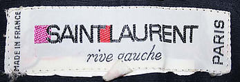 Ensemble, Yves Saint Laurent (French, founded 1961), a, c) wool
b) silk
d) fur, French
