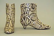Boots, Susan Bennis/Warren Edwards (American, 1977–1997), a, b) snakeskin, leather, American