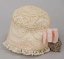Bonnet, House of Lanvin (French, founded 1889), cotton, metallic thread, silk, French