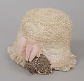 Bonnet, House of Lanvin (French, founded 1889), cotton, metallic thread, silk, French