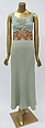 Evening ensemble, Maisons Agnès-Drecoll (French, 1931–1963), a) wool
b) silk
c) coral, silver, rhinestones, French