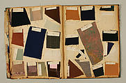 Swatch book, paper, fabric swatches, American