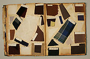Swatch book, paper, fabric swatches, American