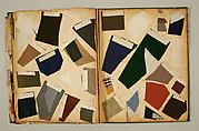 Swatch book, paper, fabric swatches, American