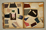 Swatch book, paper, fabric swatches, American