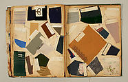 Swatch book, paper, fabric swatches, American