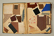 Swatch book, paper, fabric swatches, American